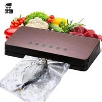 yajiao rose gold vacuum sealer machine 220v 110v automatic commercial household vacuum packing machine with 10 pcs saver bags