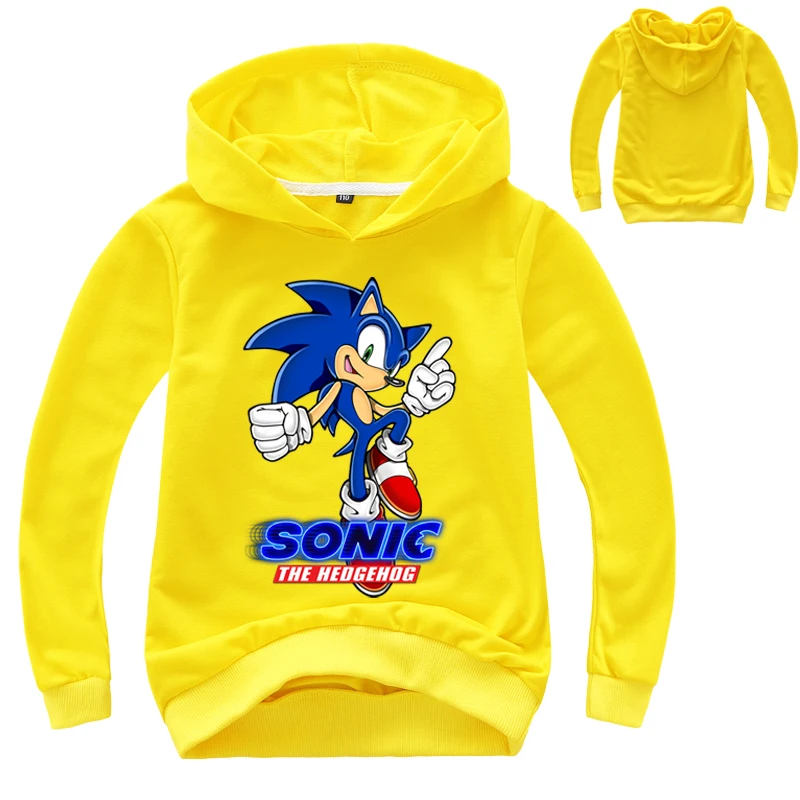 

2-14Y Sonic The Hedgehog Hoodie Kids Coat Boys Sweatshirts Hoodies Pullovers Outerwear Jacket Tracksuits Girls Streetwear Hoody