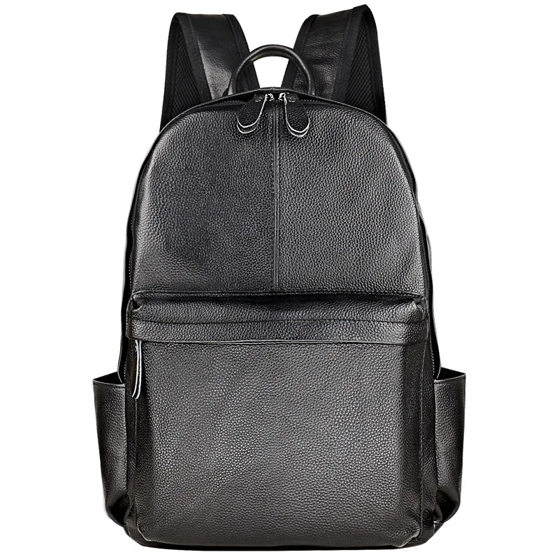 2022 Brand 100% Genuine Leather Men Backpacks Fashion Real Natural Leather Student Backpack Boy Luxury Lager Computer Laptop Bag