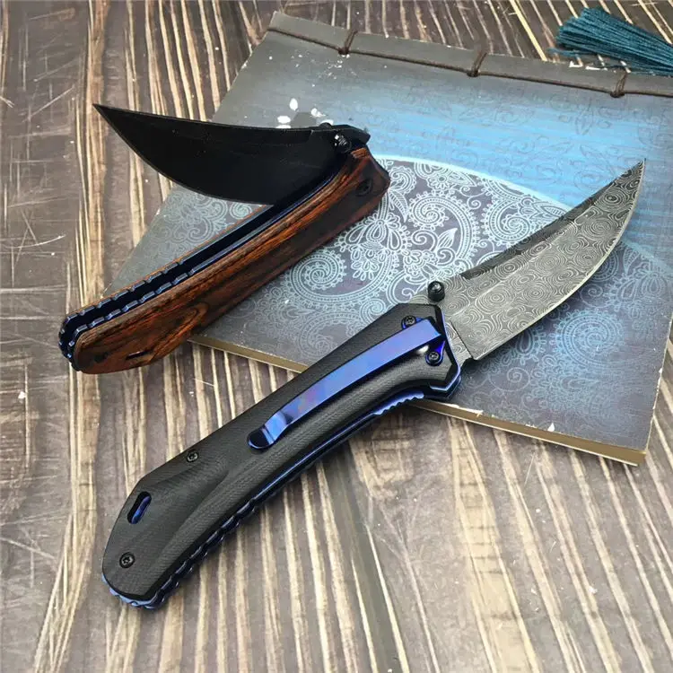 Eafengrow Damascus blade outdoor wooden handle survival folding knife camping hunting military 58-59hrc free shipping | Инструменты
