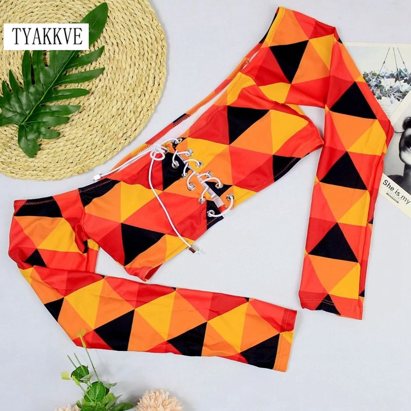 

High Waist Bikini Brazilian Swimwear African Print Bikini Long Sleeve Women Thong Biquini 2020 Sexy Tankini Beach Bathing Suit