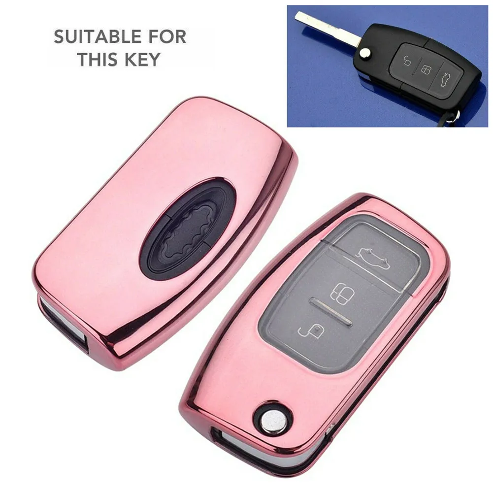 

Remote Key Chain Replacement Replaces Rose Gold Soft TPU Accessory Car