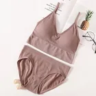 Пикантные Для женщин бюстгальтер трусики Комлект бесшовной активного бюстгальтеров и трусиков, Женский кроп Топ пуш-ап бюстгалтер и трусики, увеличивающий грудь, сексуальный Комлект нижнего белья бюстгальтер без косточ