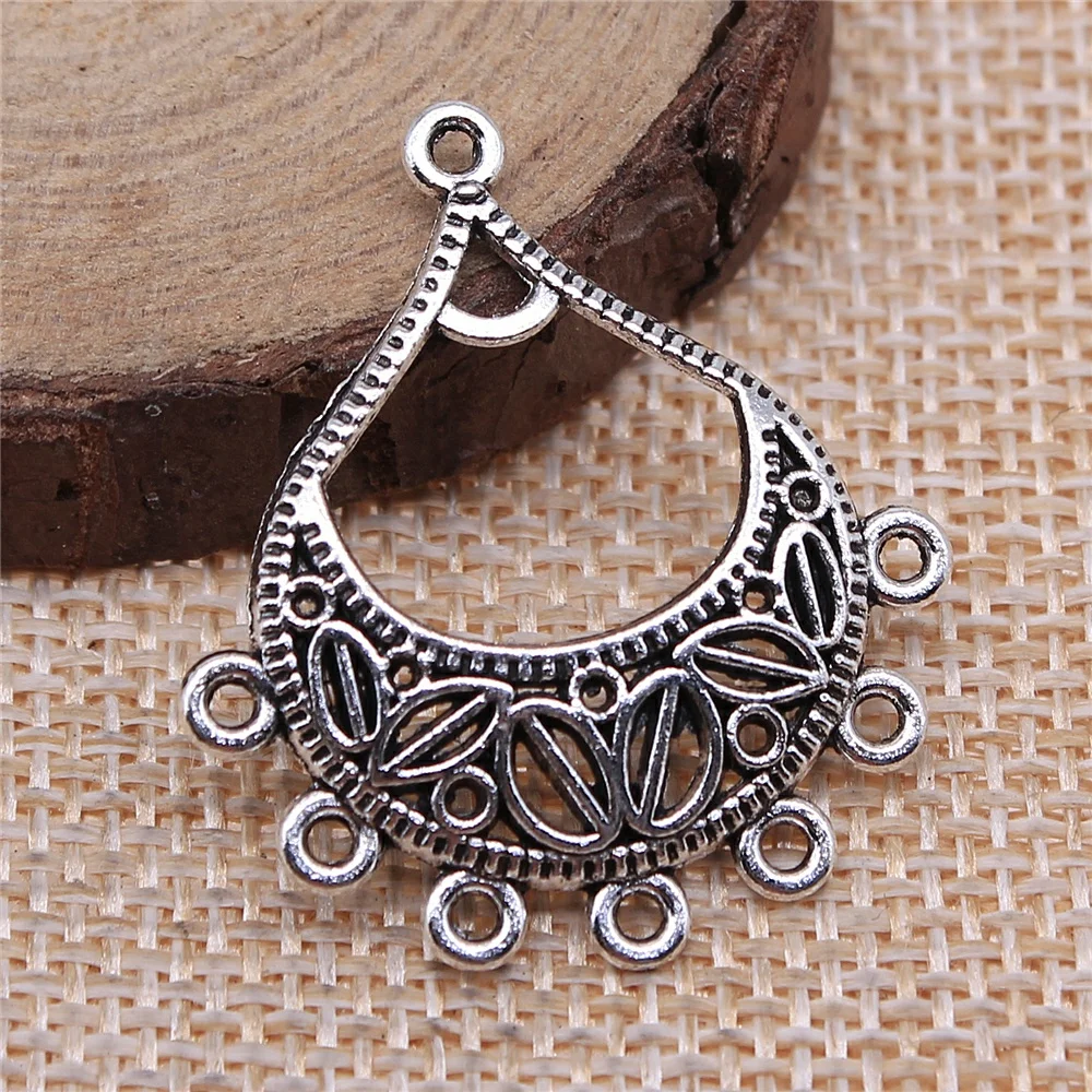 

Supplies For Jewelry 10pcs 34x30mm Antique Silver Color Porous Earring Connector