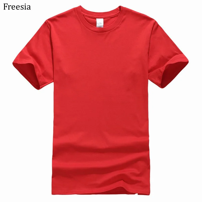 Футболка мужская однотонная с круглым вырезом хлопковая Повседневная рубашка