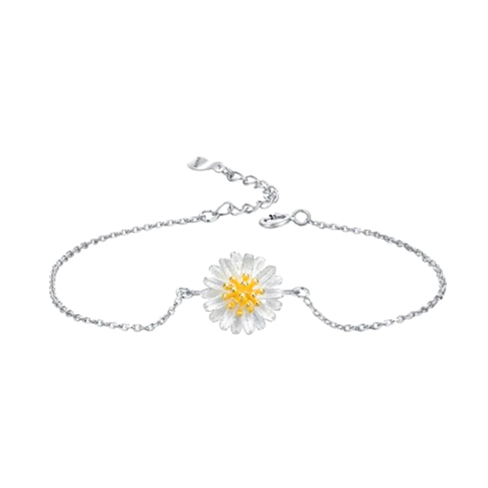Свежий цвет маленькие ромашки браслет Подсолнух для дам девушек повседневные