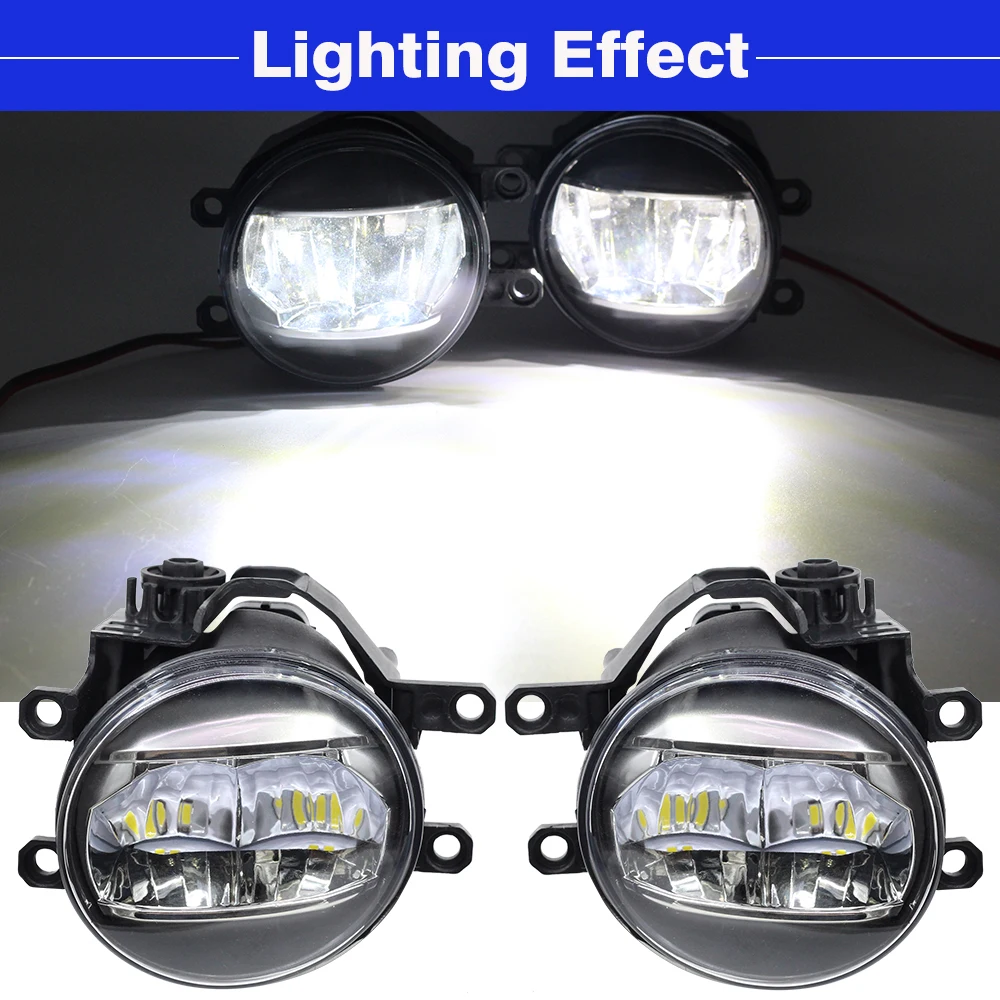 Cawanerl Автомобильный светодиодный противотуманный светильник 4000LM дневные ходовые