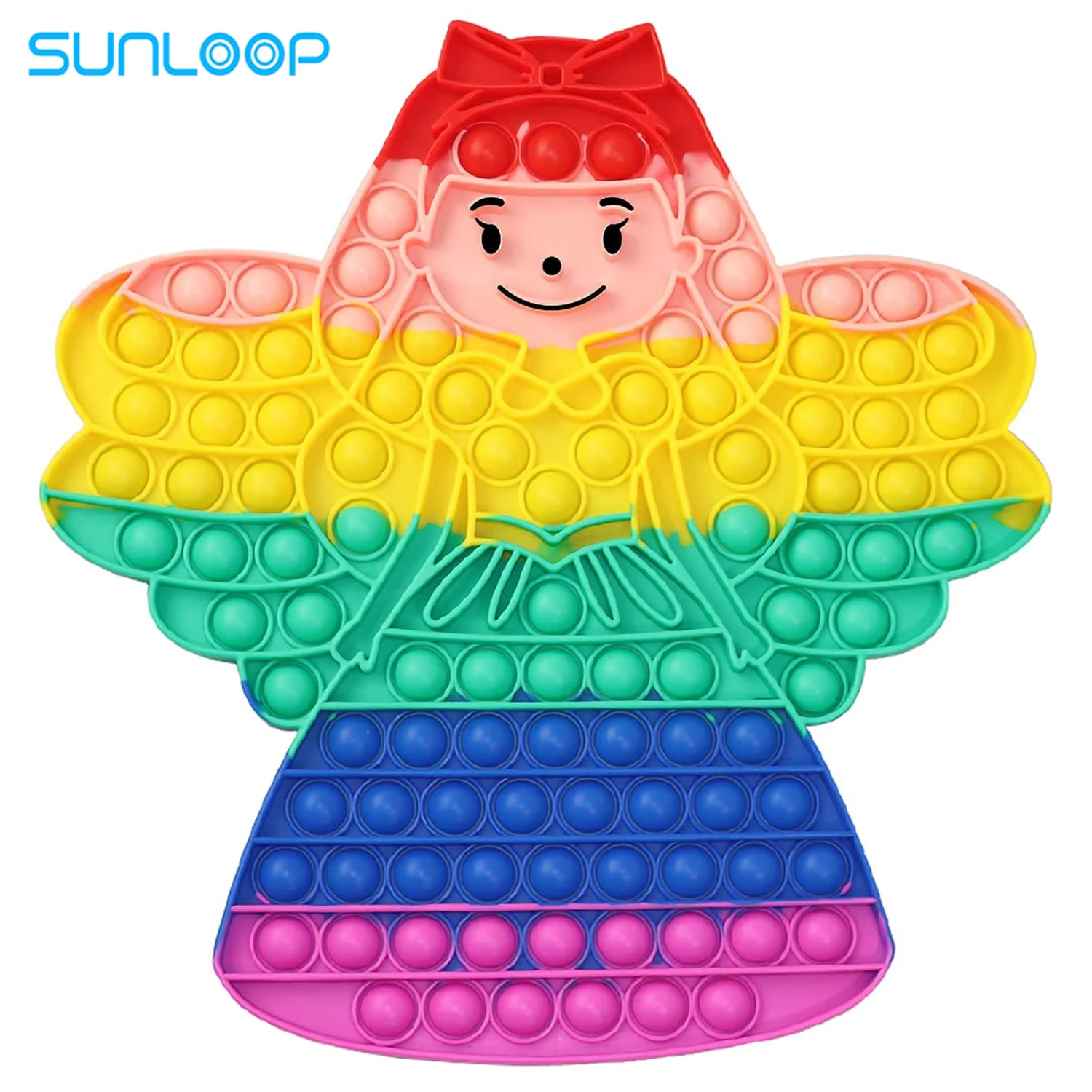

New Girls Push Bubble Fidget Toys Princess Angel Figet Doll Toy Push Sensory Squeezing Toy Kids Baby Gift Women Antistress Game