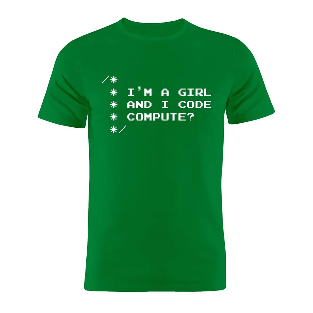 100% хлопок унисекс футболка I Am A Girl and Code программатор кодер испанский Забавный