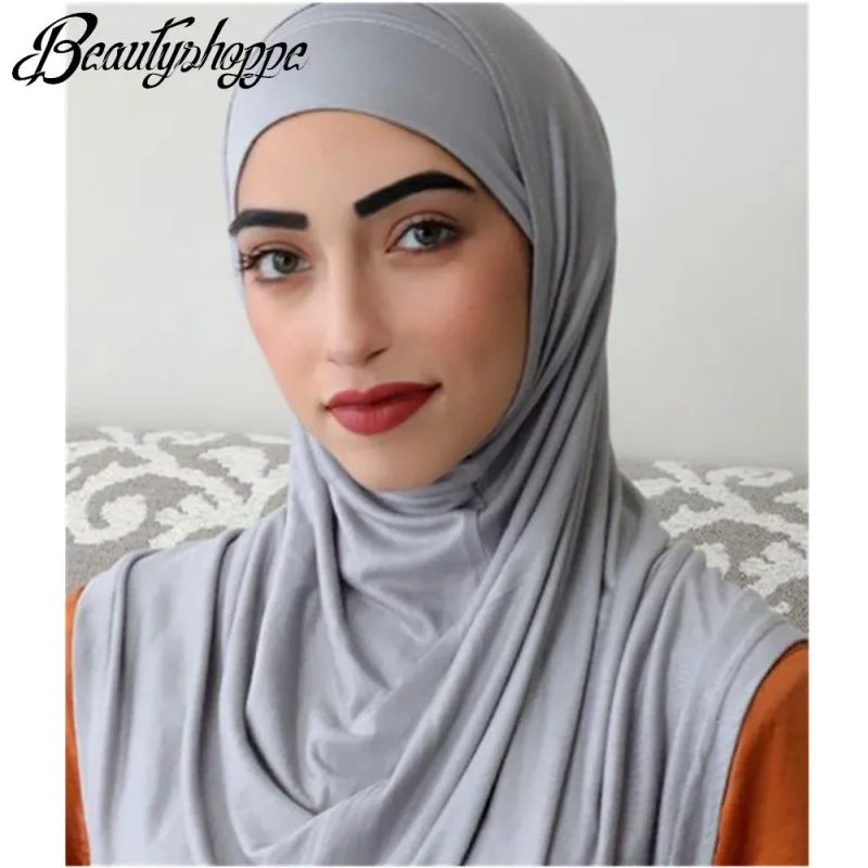 Мусульманский Хиджаб хиджаб Однотонный женский мягкий хлопковый эластичный