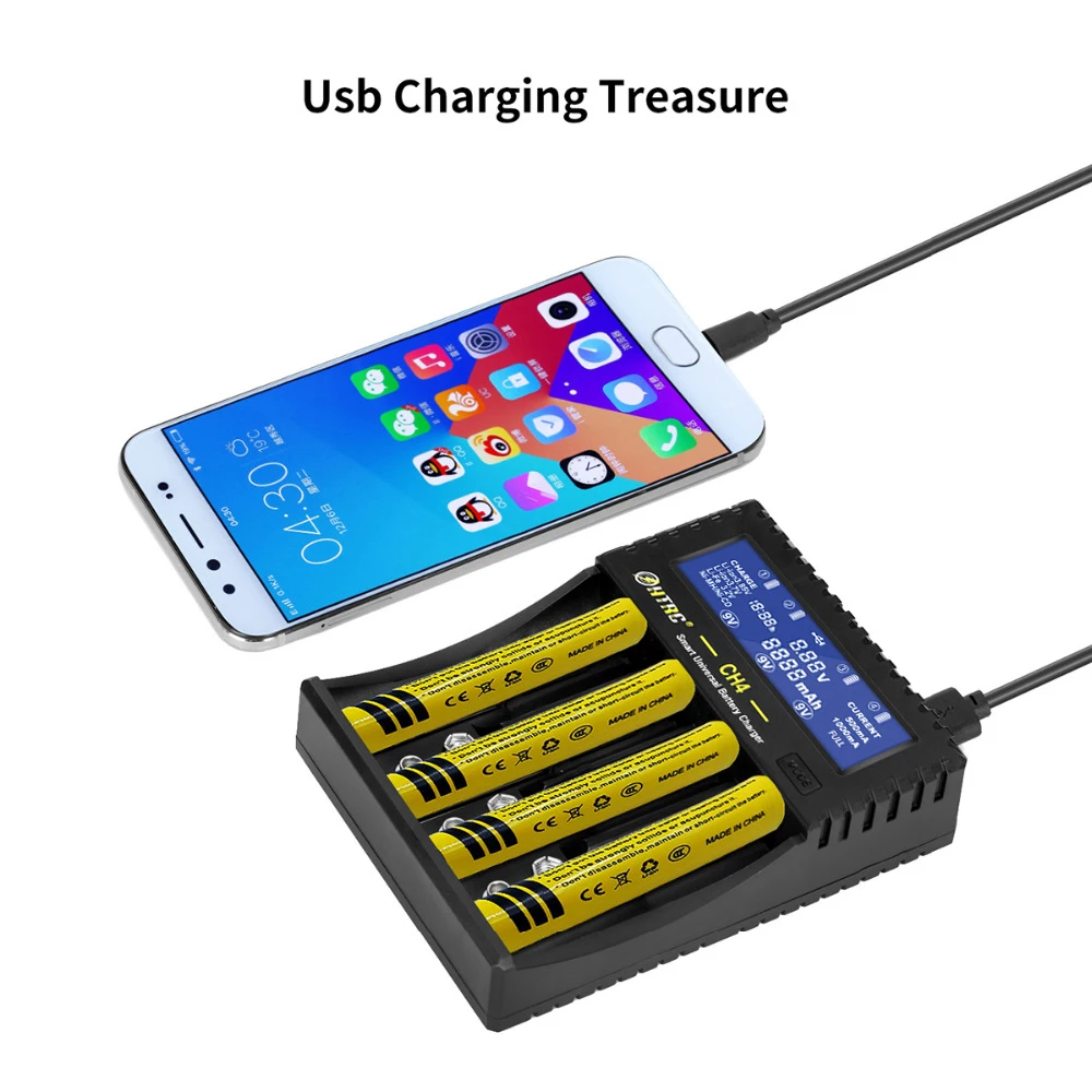 HTRC 4 слота Батарея Зарядное устройство 18650 Li-Ion Li-fe Ni-CD для зарядное