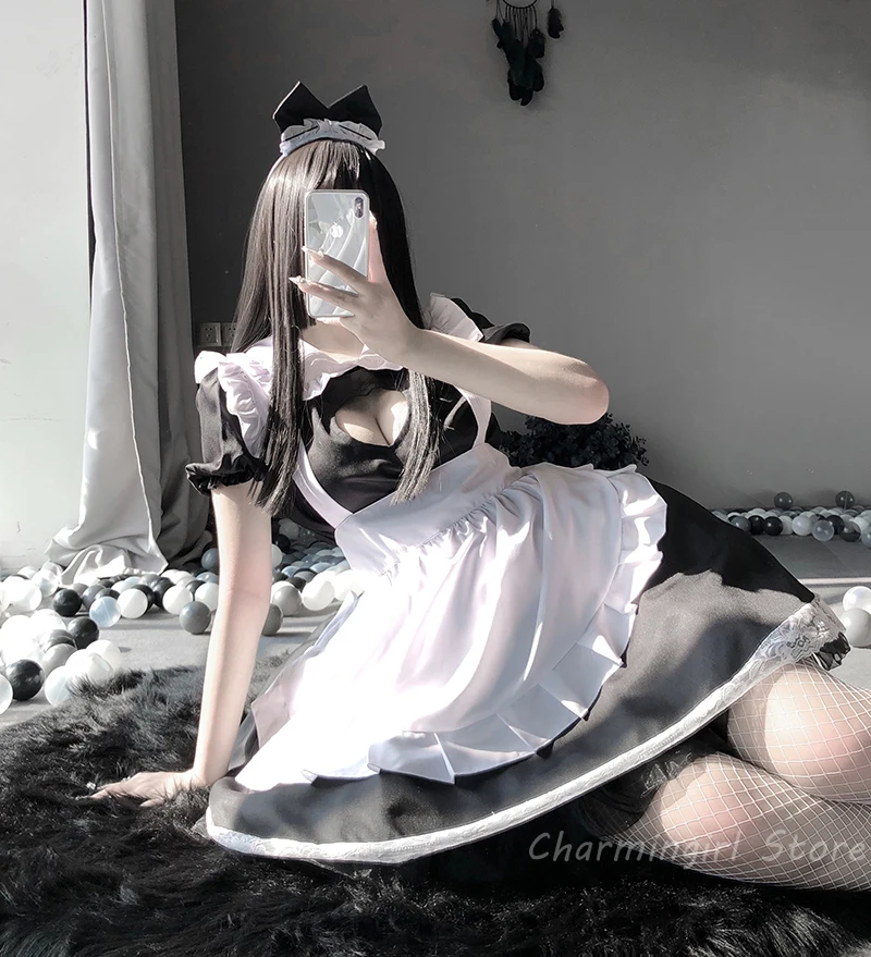 

Japanese Kawaii Maid Outfit for Women Lolita Sweet Anime Cosplay Costumes Sexy Lingerie Lace Babydoll School Girl Costume