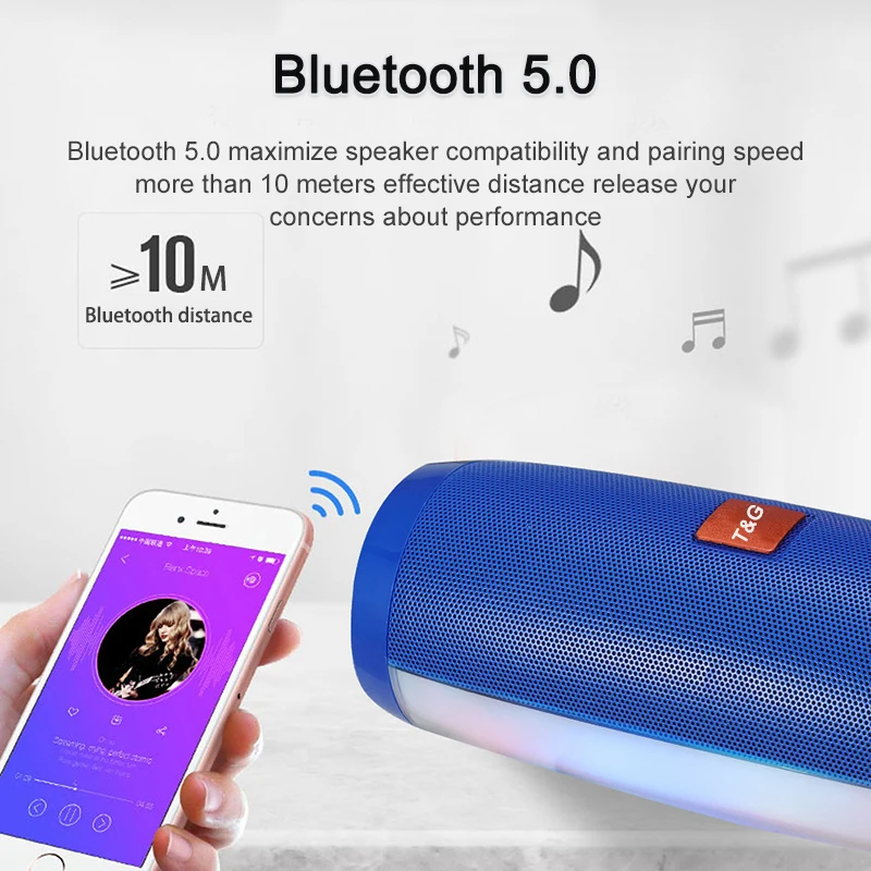 Светодиодный Bluetooth Динамик s FM радио Caixa De сом Портативный Haut parleurs сабвуфер Hi Fi