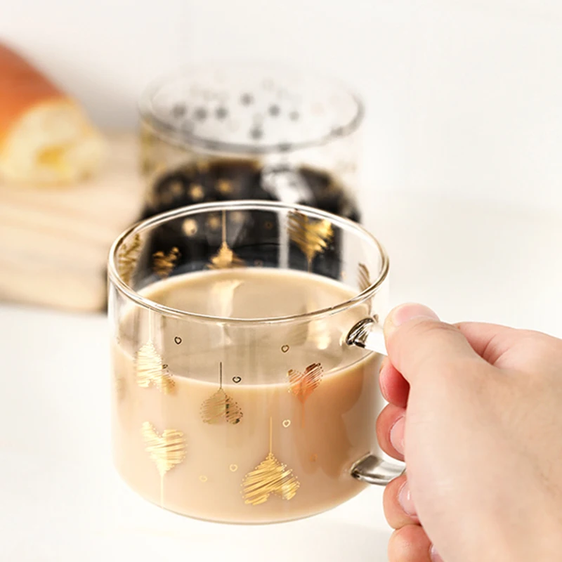 Стеклянная кофейная кружка с ручкой креативная стеклянная в форме сердца