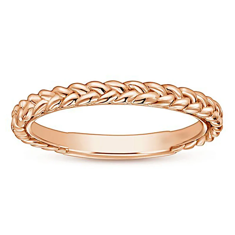 

2022 New Simple Rose Gold Twist Engagement Ring for Women Creative Banquet Trend Party Wedding Rings Jewelry