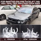 Светодиодный комплект ангельские глазки, стиль резки DTM, U-образсветильник свет, дневсветильник, ангельские глазки для BMW E65 E66, предварительно FACELIFT 745i 745L 760L 760 2002-05