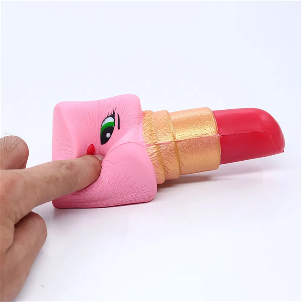 

Hot Stresses Reliever Fidget Toy Hot Soft Beauty Lipstick Slow Rising Squeeze Relieve Stress Toy Kids Adult Decompression Toy