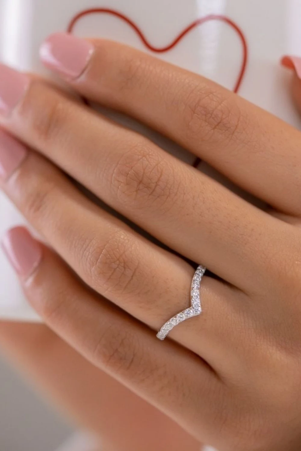 

Crystal Diamond Zirconia lab Diamond 0.36 carat half round ring
