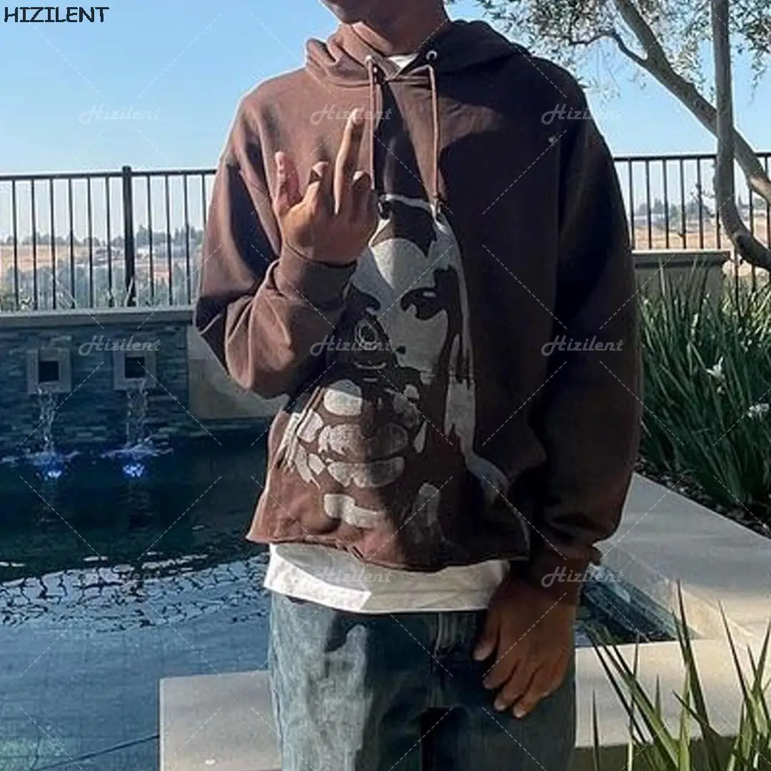 Женские толстовки с аниме принтом Y2K Осенний свитшот в стиле Харадзюку большого