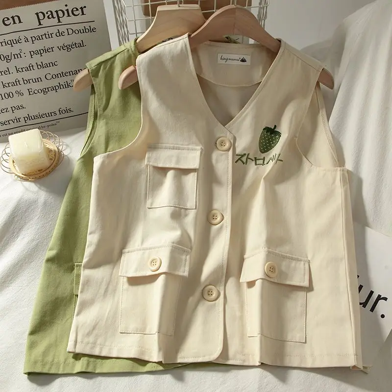 

woMen Multi-Pocket Classic Summer Thin Multi Pocket Vest Outerwear Tool Sleeveless Jacket Waistcoat Fo tank top women y2k tops
