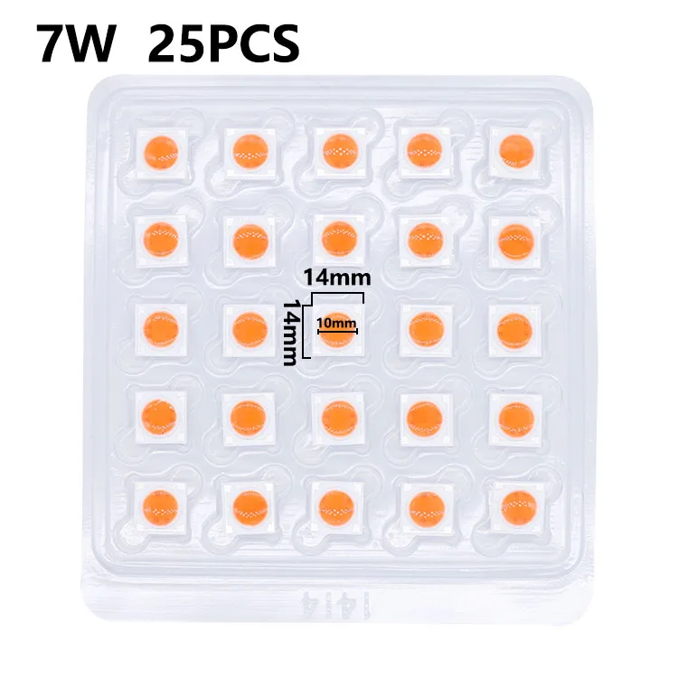 7W 220V 25pcs 25 шт., 3 Вт, 5 Вт, 7 Вт, 9 Вт, подключение, AC220V, керамическая лампа для роста растений, диодный светильник, светильник для растений, растительный цветок, суккуленты - Испускаемый цвет: 7W 220V 25pcs