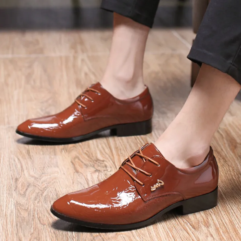 Роскошные кожаные туфли-оксфорды в деловом стиле Мужские дышащие модельные