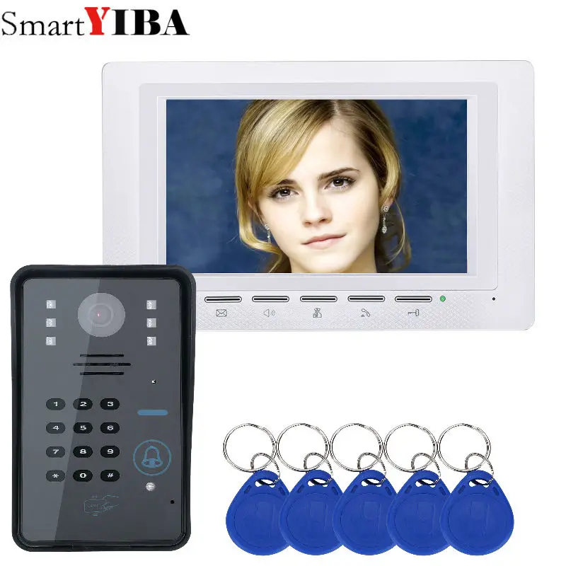 SmartYIBA ночное видение проводной визуальный домофон RFID Контроль доступа код клавиатуры для дома ID карты видео телефон двери " домашние комплекты