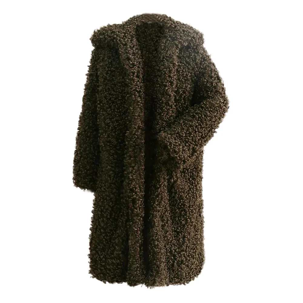 Женское зимнее теплое плотное пальто однотонное верхняя одежда кардиган