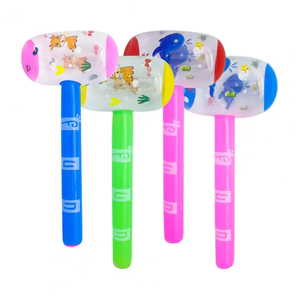 

Cute Cartoon Printing Luminescent Inflatable Air Hammer Children Kids Toy with Bell Blow Up Noise Maker Toys