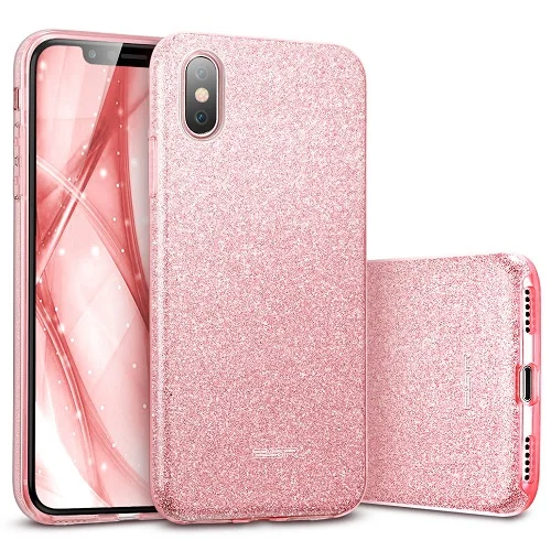 Rose Gold ESR чехол для iPhone X XS XR XS Max чехол роскошный блестящий защитный бампер мягкий пластиковый чехол с блестками TPU Coque для iPhone 7 8Plus Funda - Цвет: Rose Gold