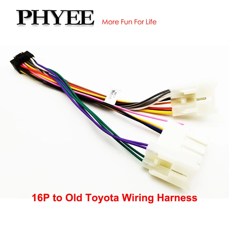 Radio Wiring Harness 10P/6P Connector Car Head Unit 16 Pin Cable Adapter for Toyota Corolla Camry Rav4 Hiace Land Cruiser Yaris