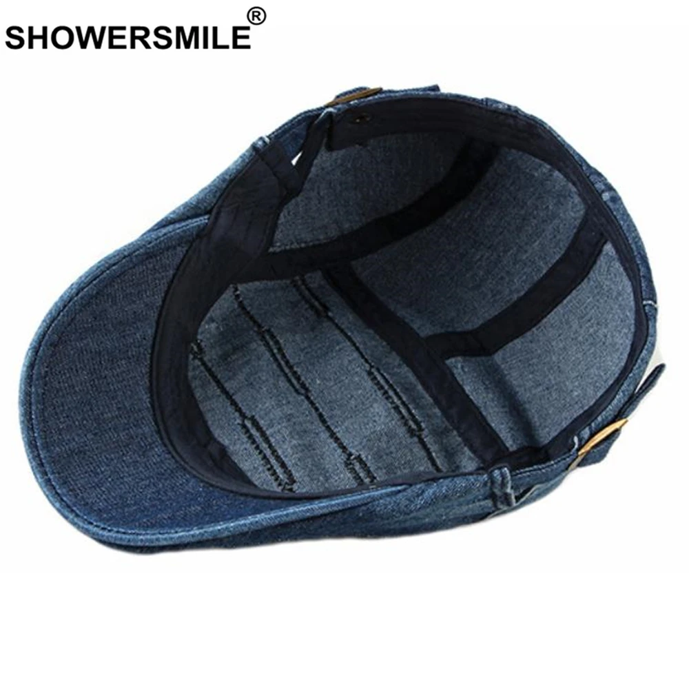 Кепка SHOWERSMILE джинсовая для мужчин и женщин регулируемый берет в стиле ретро