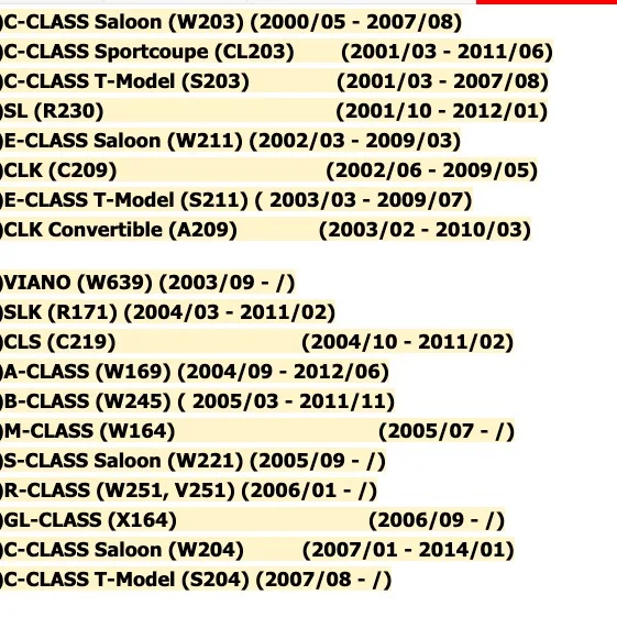 

for Mercedes-Benz W203 / 211 / W639 / W169 / W245 / W204 / W211 front and rear oxygen sensors