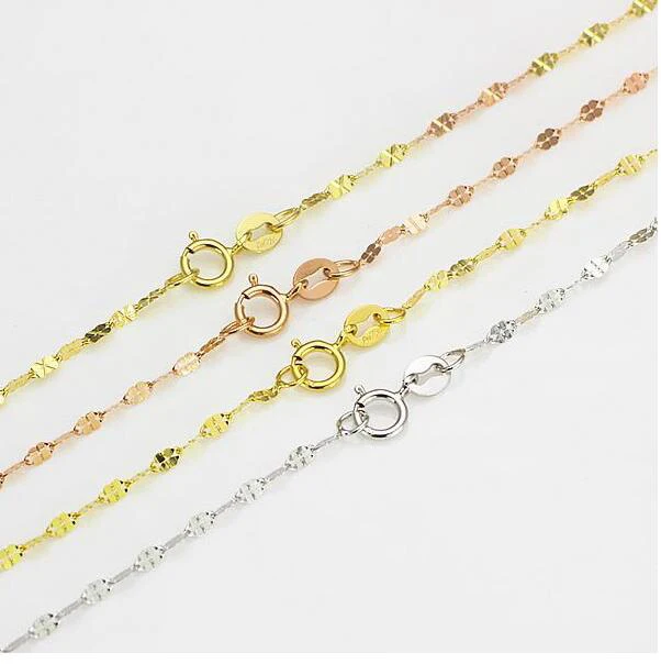 Цепочка из настоящего 18 каратного розового белого и желтого золота Au750 женское