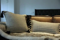 decor knitted cushion cover black stripe tassel design pillowcase super soft sofa car nordic throw pillow cover case