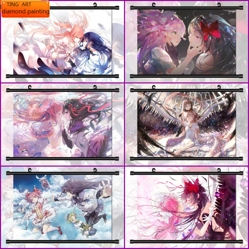 

Алмазная мозаика, алмазная живопись, Puella Magi Madoka Magica Akemi Homura Madoka, аниме наборы для вышивки крестиком, домашний декор