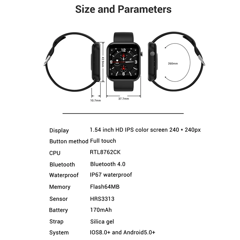 

Smart Watch Men Women Fitness Tracker Blood Pressure Wristband Heart Rate Pedometer Waterproof Sports Smart Band For Xiaomi