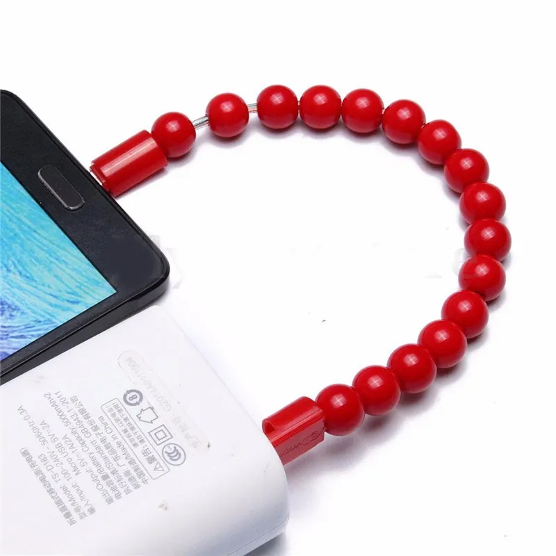 Переносной зарядный usb кабель для браслета с бусинами iPhone Type C Micro USB xiaomi|Кабели
