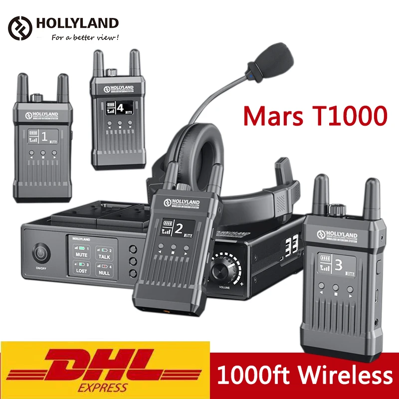 Система внутренней связи Hollyland Mars T1000 1000 футов беспроводная передача видео OLED