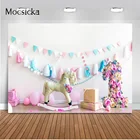 Единорог 1-й день рождения торт Фотография фон новорожденный портрет розовый цветочный фон первая Фотостудия