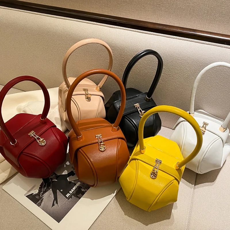 

Luxury Brand Designer Handbag Women Round Dumpling High Quality Leather Hand Bag For Women 2021 Fashion Bowling Bag Purse Clutch