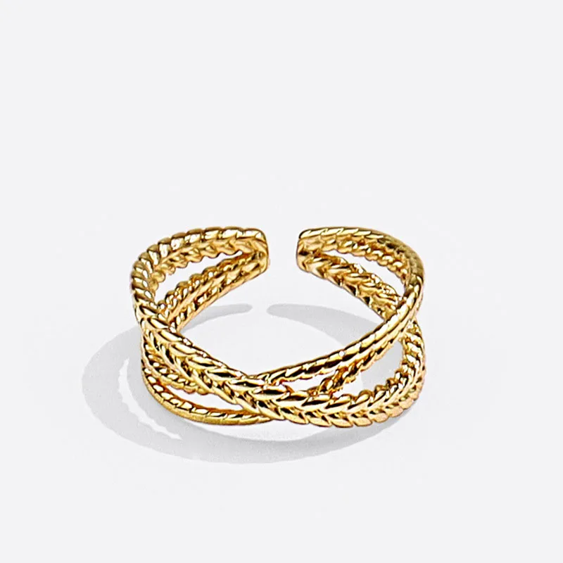 

Creative Cross Open Finger Ring For Women Friends Gold Minimalist Adjustable Couple Ring Wedding Jewelry Accessories Anillos BFF