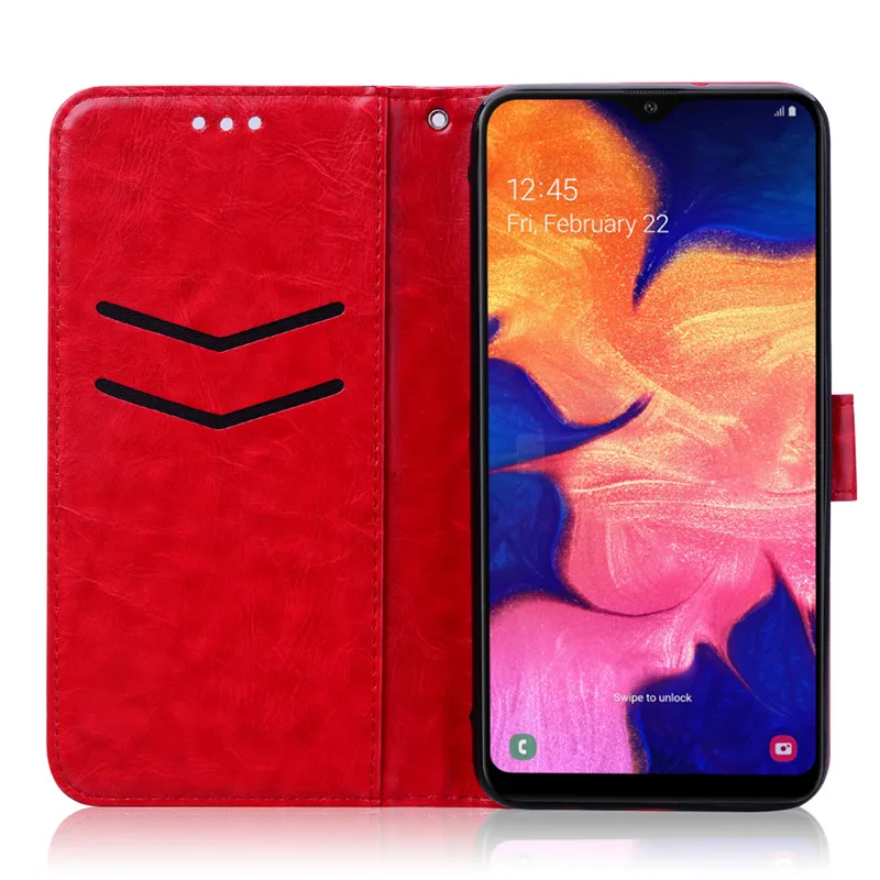 Роскошный кожаный чехол-бумажник с откидной крышкой для samsung A10, чехол для телефона samsung Galaxy A10 A 10 SM-A105F A105 A105F