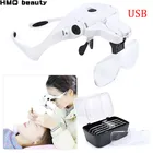 Увеличительное стекло для ресниц, 5 линз, USB со светодиодный Ной лампой, регулируемое оголовье, инструменты для наращивания ресниц, аксессуары для накладных ресниц