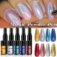 nail art air cushion magic pen holographic symphony gel mirror flash nail patch laser magic powder cushion pen female cosmetics
