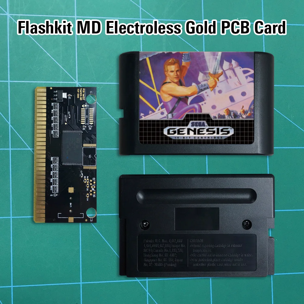 Страйдер Flashkit MD никелевое золото схема на основе печатной платы 16 бит игры