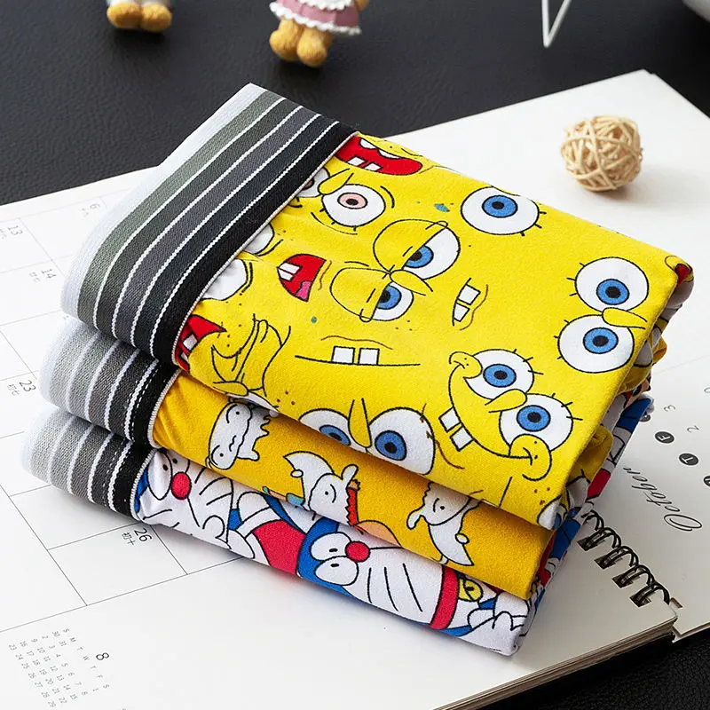 3/5PCS / LOT Men Underwear Boxers Man's Underwear Fashion Plus Size Comfortable Underpants Cartoon Mens Underwear Men's Shorts