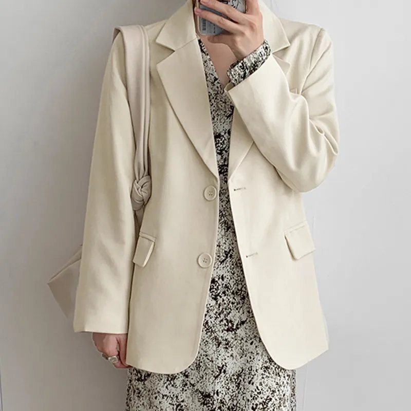 Корейский стиль свободный Блейзер Пальто для женщин розовый лето осень 2023 BF