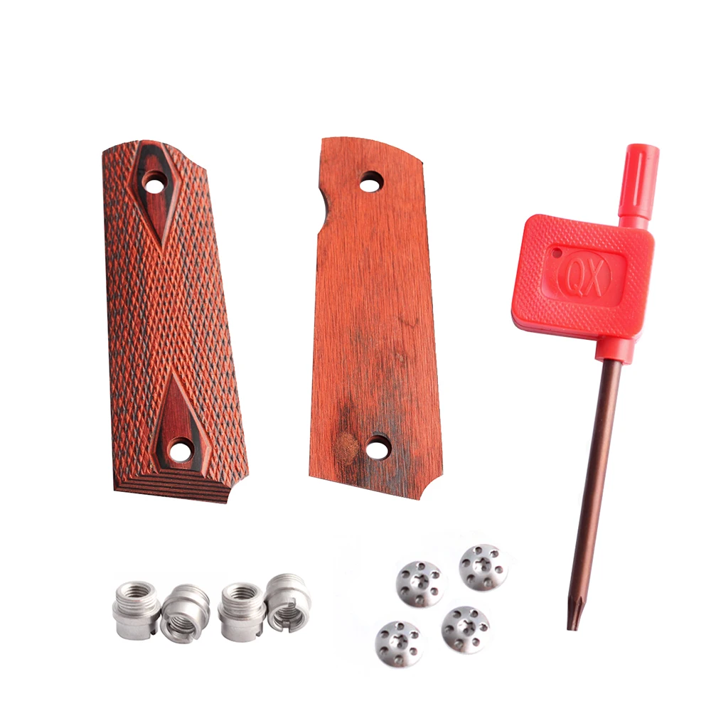 MAGORUI 1911 клетчатые красные алмазные деревянные ручки с шестигранными винтами и SS