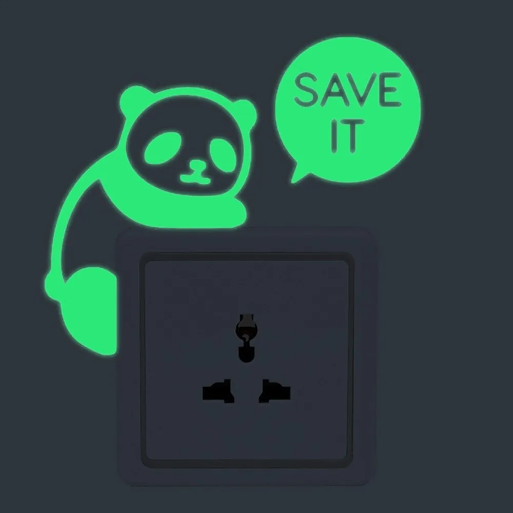 Милая маленькая панда светится в темноте наклейки на стене обои анти шок